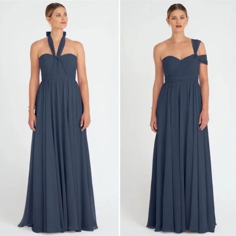 Jenny Yoo Mira Bridesmaid Dress 6 in Evening Blue EUC